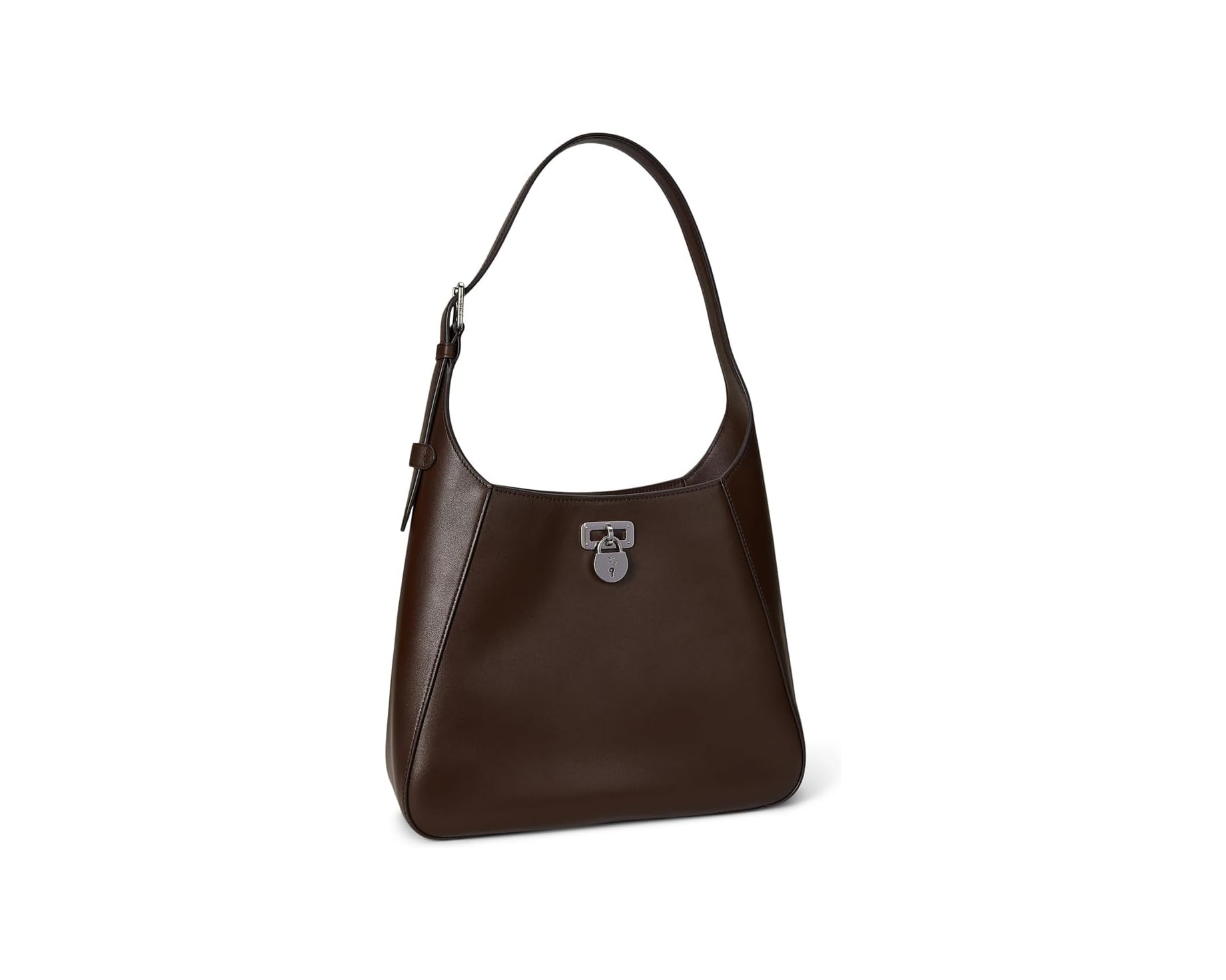 (取寄) ローレン ラルフローレン レザー ラージ タンナー ショルダー バッグ Lauren Ralph Lauren Leather Large Tanner Shoulder Bag Dark Hickory|スウィートラグ