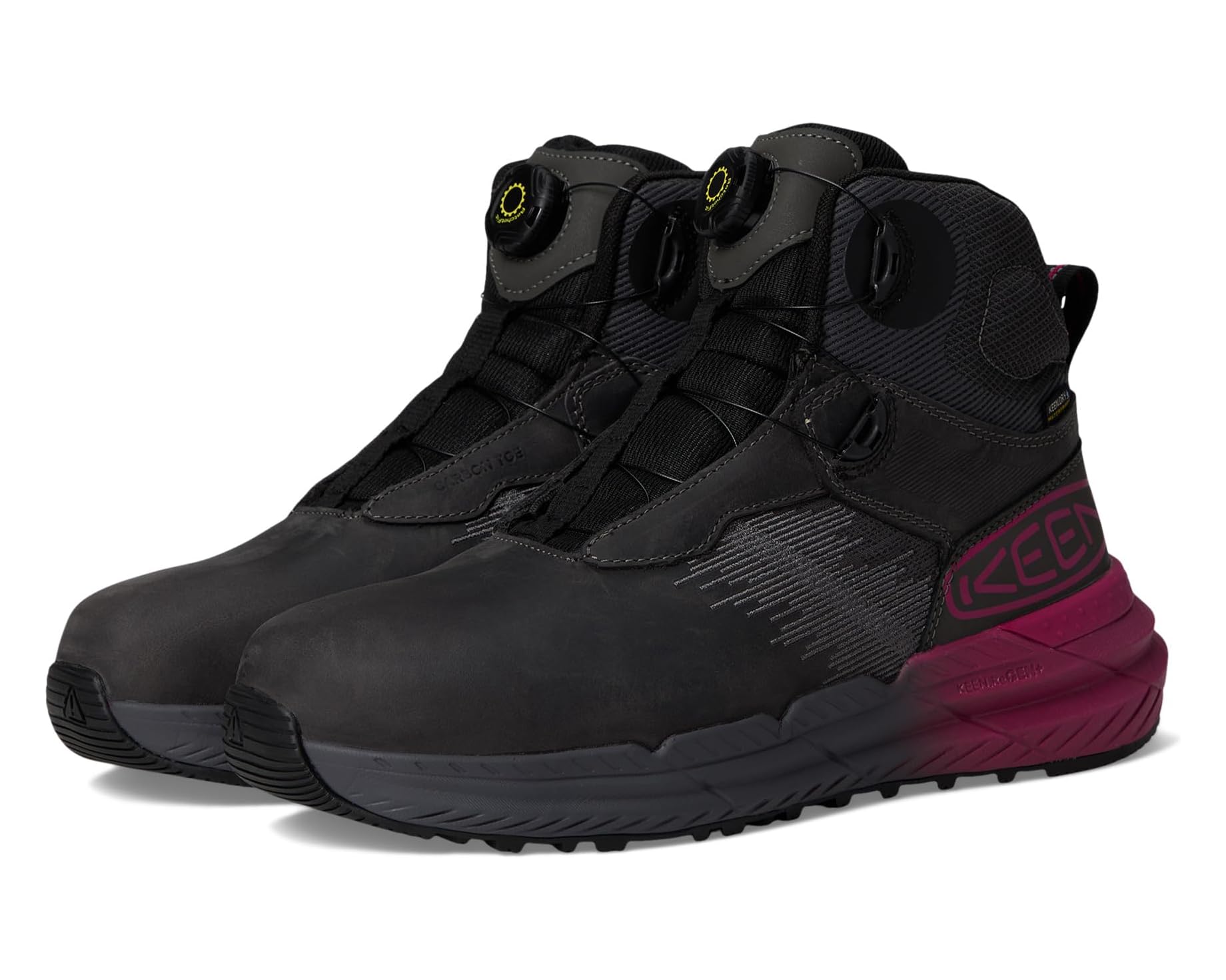 (取寄) キーン ユーティリティ レディース RF ウォータープルーフ ブーツ (カーボン-ファイバー トゥ) KEEN Utility women Snapline RF Waterproof Boot (Carbon-Fiber Toe) Magnet/Black｜スウィートラグ