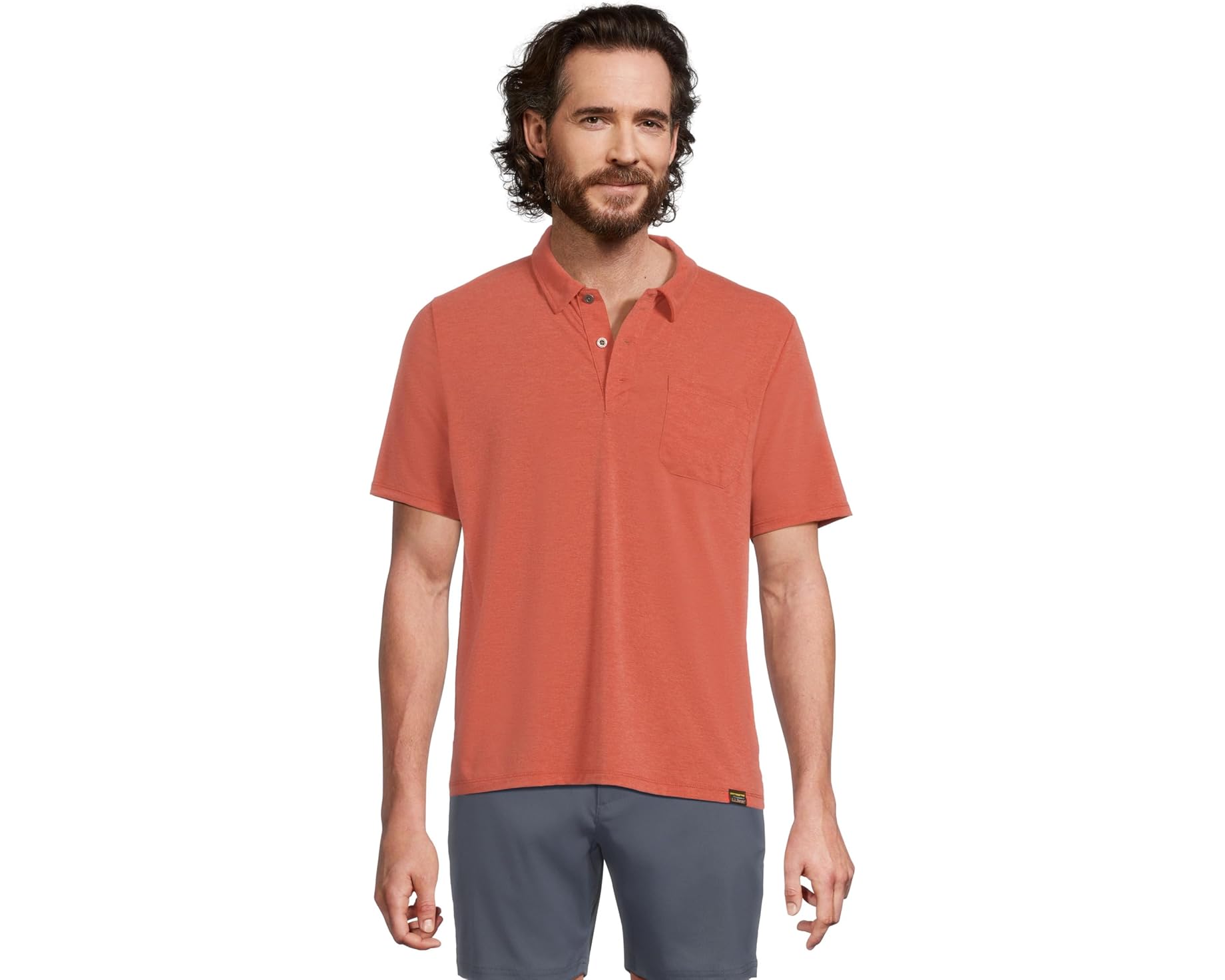 (取寄) エルエルビーン メンズ エブリデイ ポロ ショートスリーブ L.L.Bean men Everyday SunSmart Polo 2.0, Short-Sleeve Orange Red|スウィートラグ