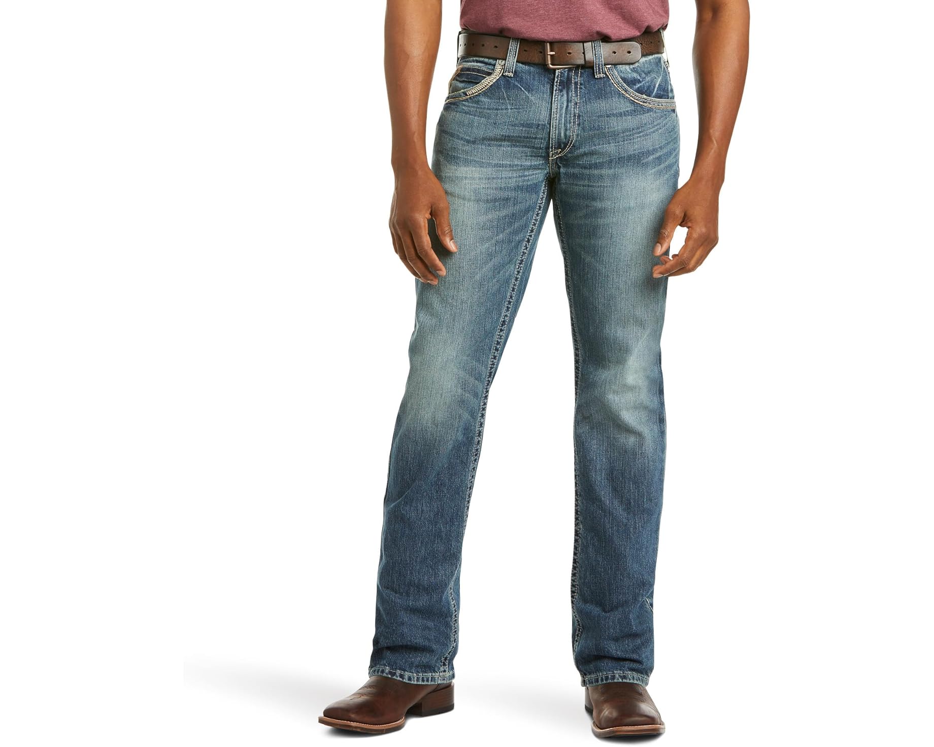 (取寄) アリアット メンズ M5 リッジライン スリム ストレート レッグ ジーンズ Ariat men M5 Ridgeline Slim Straight Leg Jeans Gambler｜スウィートラグ