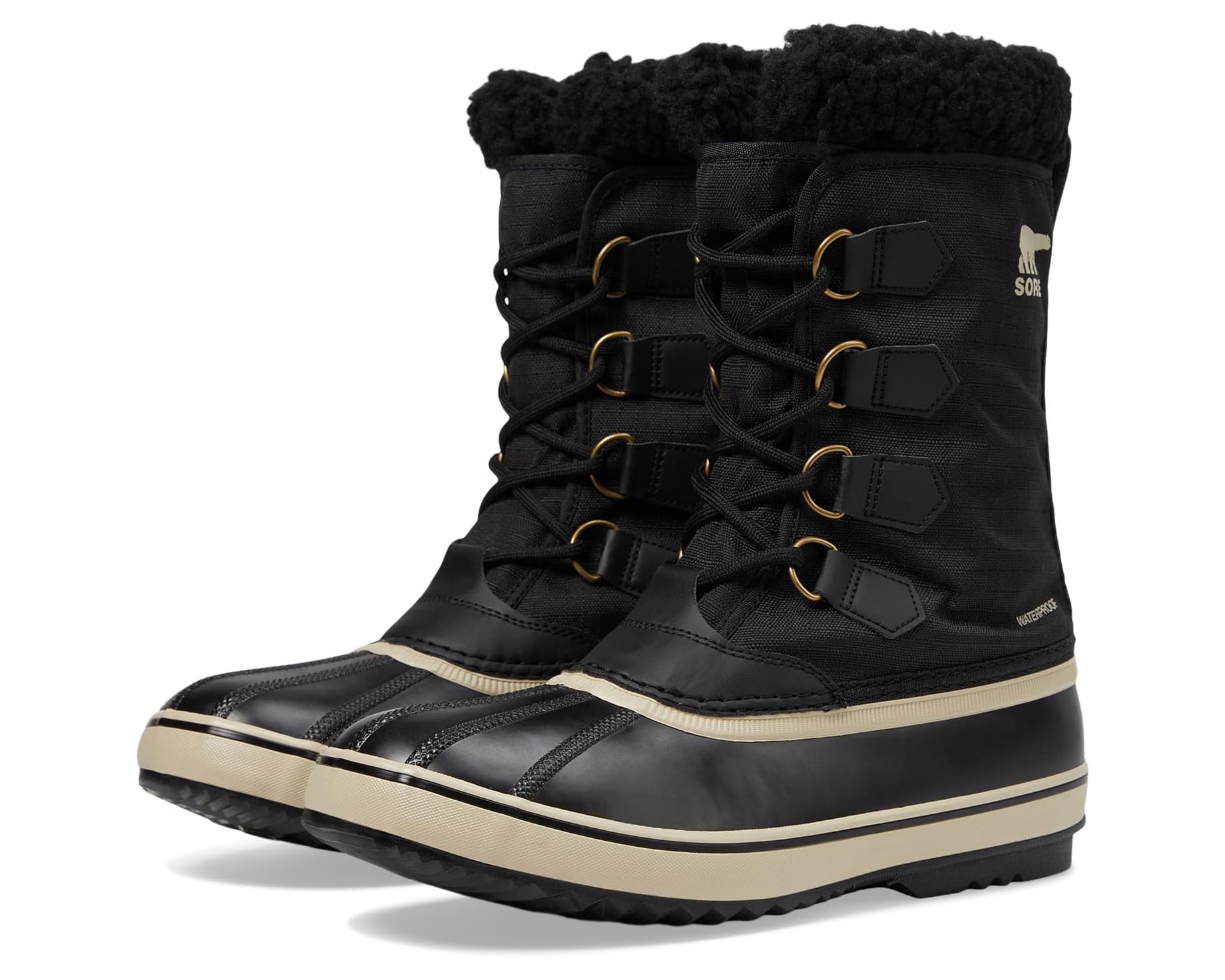 (取寄) ソレル メンズ 1964 パック ナイロン ウォータープルーフ SOREL men 1964 Pac Nylon Waterproof Black/Ancient Fossil｜スウィートラグ