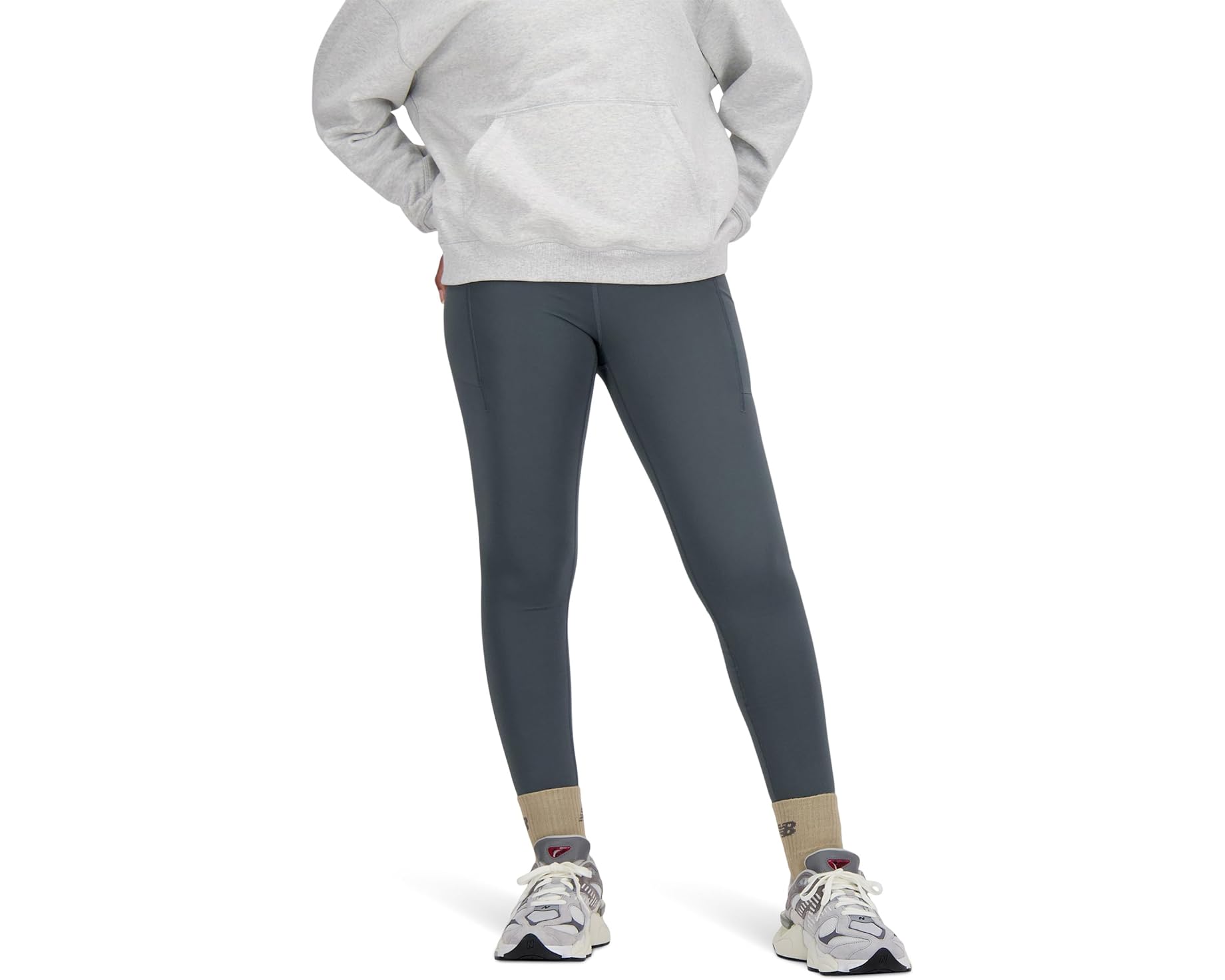(取寄) ニューバランス レディース ハーモニー ポケット ハイライズ レギングス New Balance women Harmony Pocket High-Rise Leggings 27" Graphite|スウィートラグ