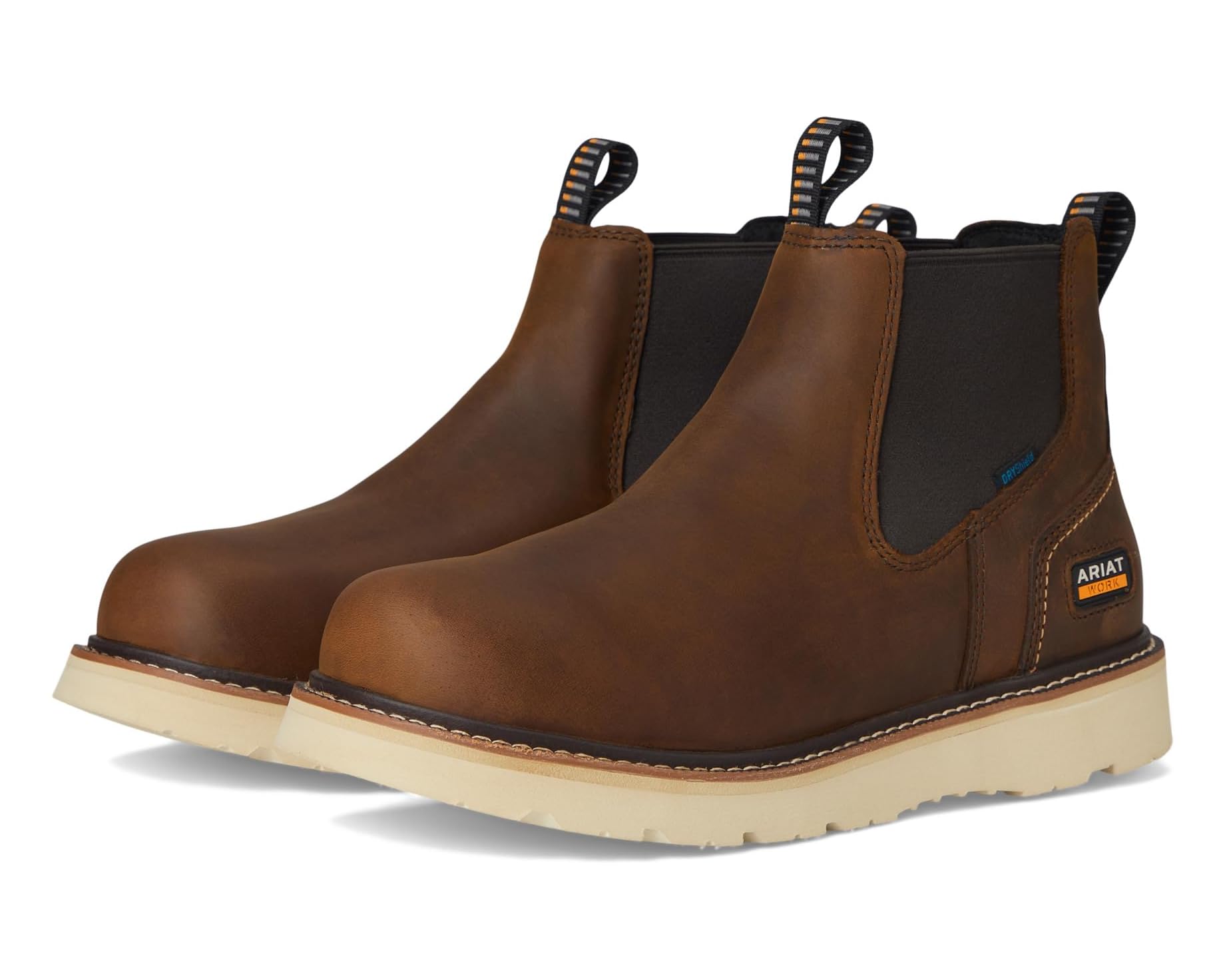 (取寄) アリアット メンズ リーバー ウェッジ チェルシー ウォータープルーフ ワーク ブーツ Ariat men Rebar Wedge Chelsea Waterproof Work Boots Distressed Brown｜スウィートラグ
