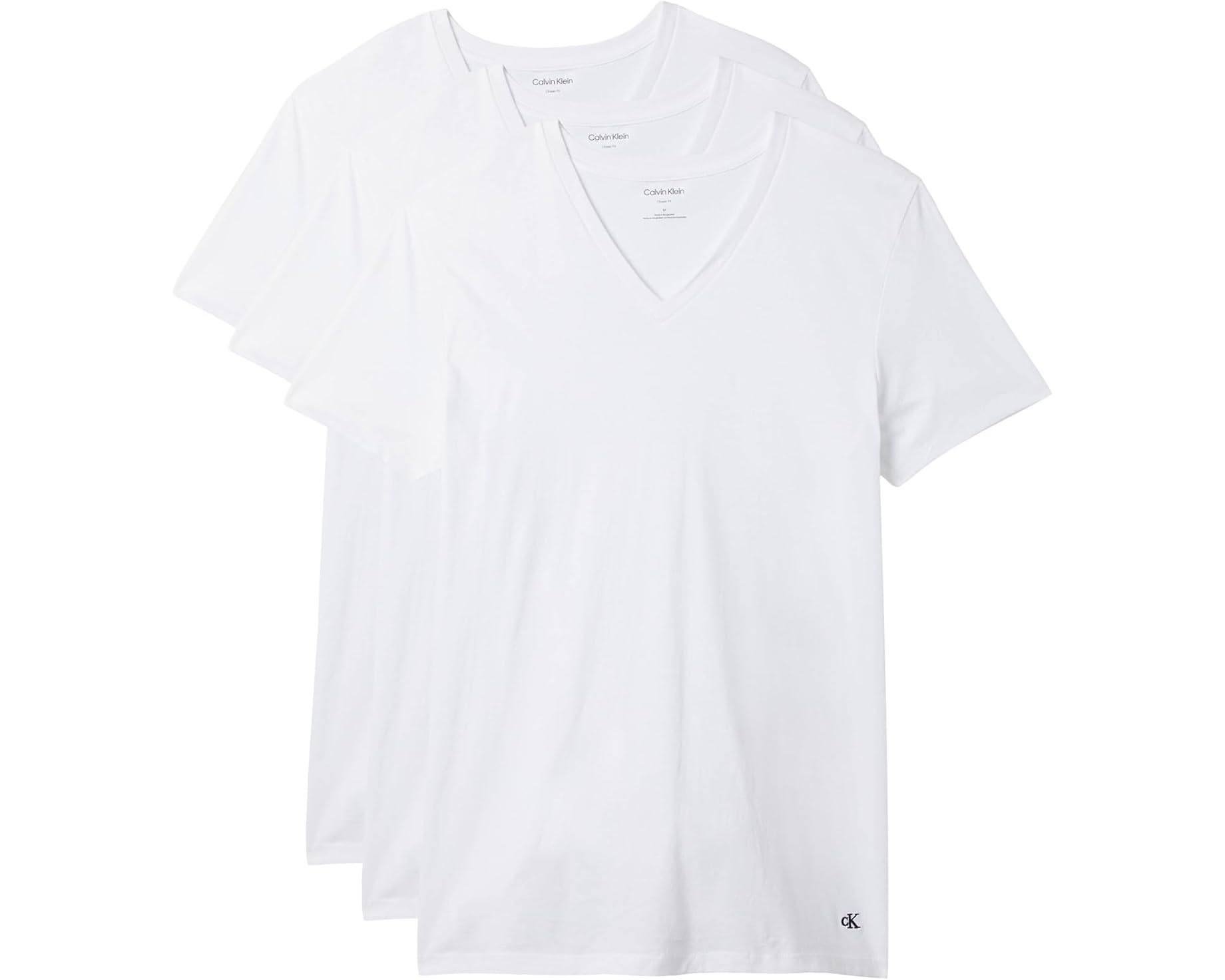 (取寄) カルバンクライン アンダーウェア メンズ コットン クラシックス 3-パック V-ネック T-シャツ Calvin Klein Underwear men Cotton Classics 3-Pack V-Neck T-Shirts White/White｜スウィートラグ