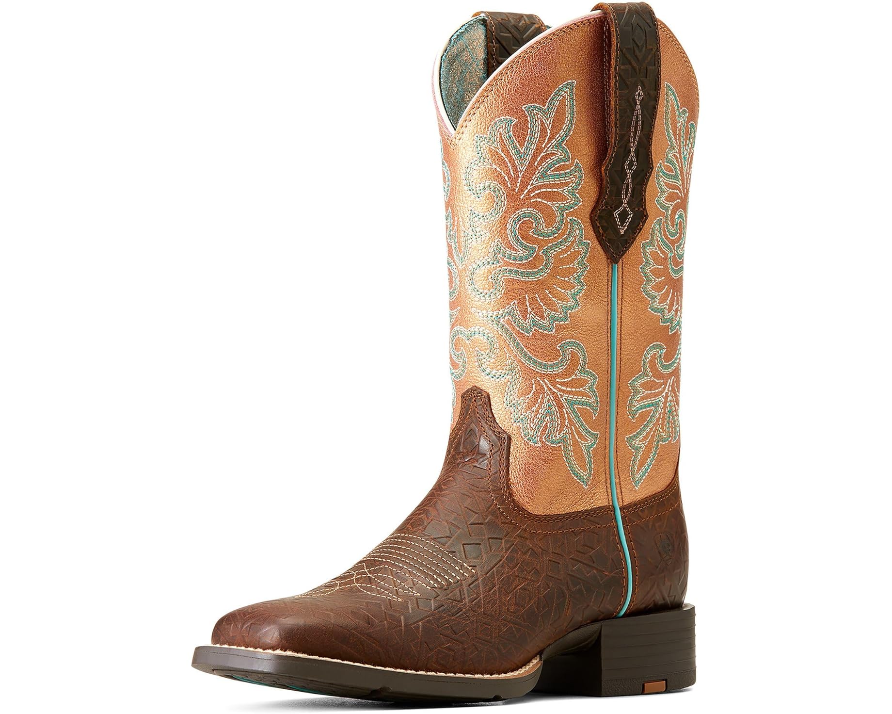 (取寄) アリアット レディース ラウンド アップ ワイド スクエア トゥ ストレッチフィット ウェスタン ブーツ Ariat women Round Up Wide Square Toe StretchFit Western Boot Toasted Blanket Emboss｜スウィートラグ