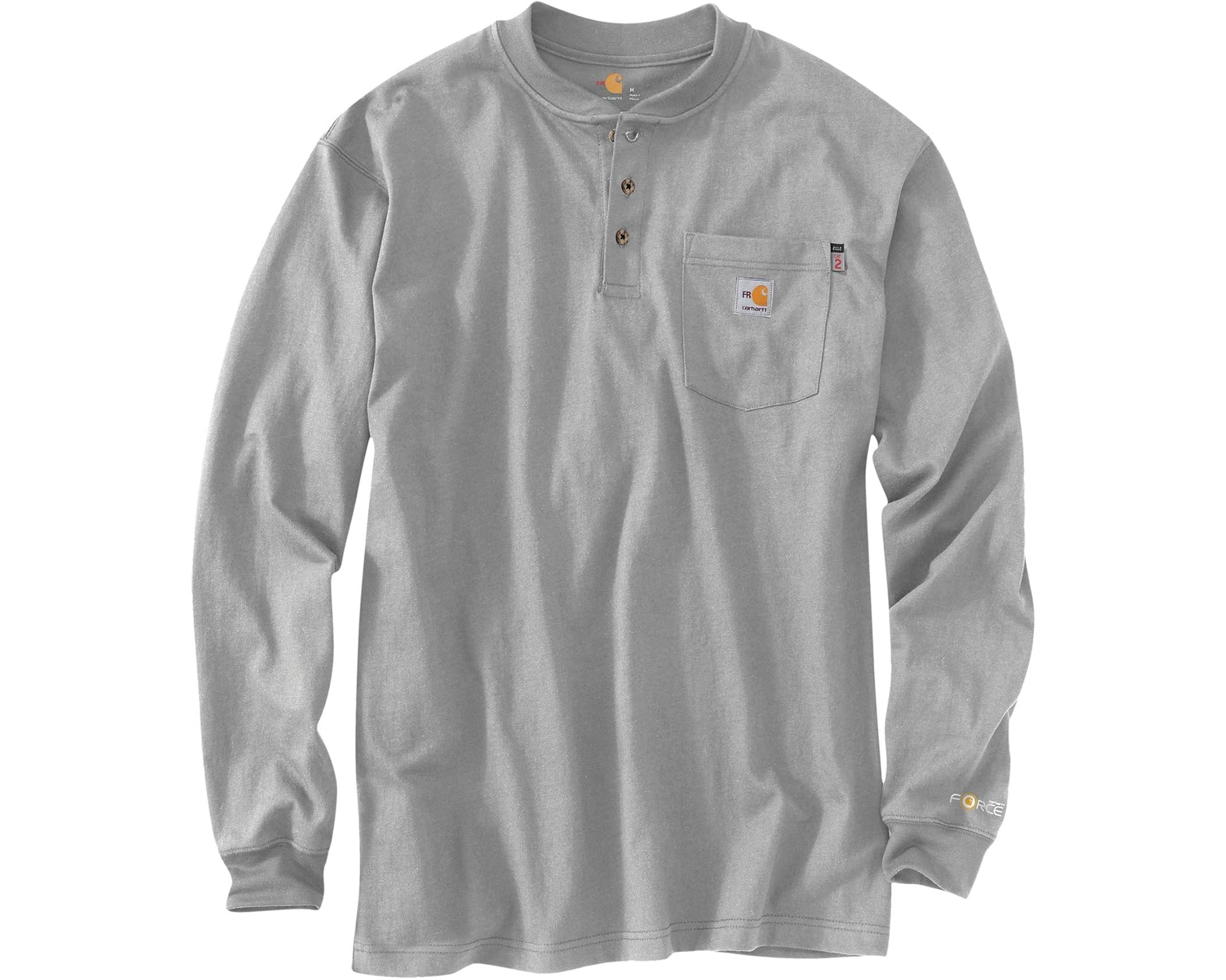 (取寄) カーハート メンズ フレームレジスタント フォース コットン ロング スリーブ ヘンリー Carhartt men Flame-Resistant Force Cotton Long Sleeve Henley Light Gray|スウィートラグ