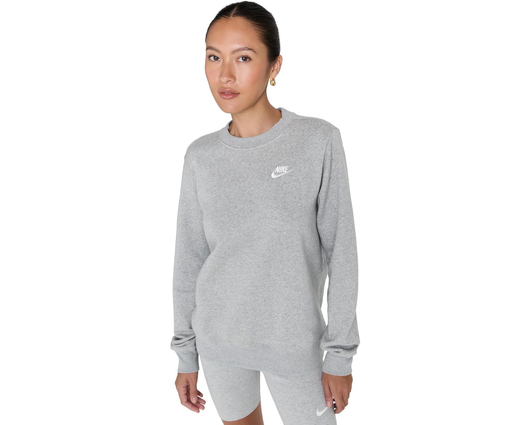 (取寄) ナイキ レディース スポーツウェア クラブ フリース クルー ネック スウェットシャツ Nike women Sportswear Club Fleece Crew Neck Sweatshirt Dark Grey Heather/White｜スウィートラグ 16,965円