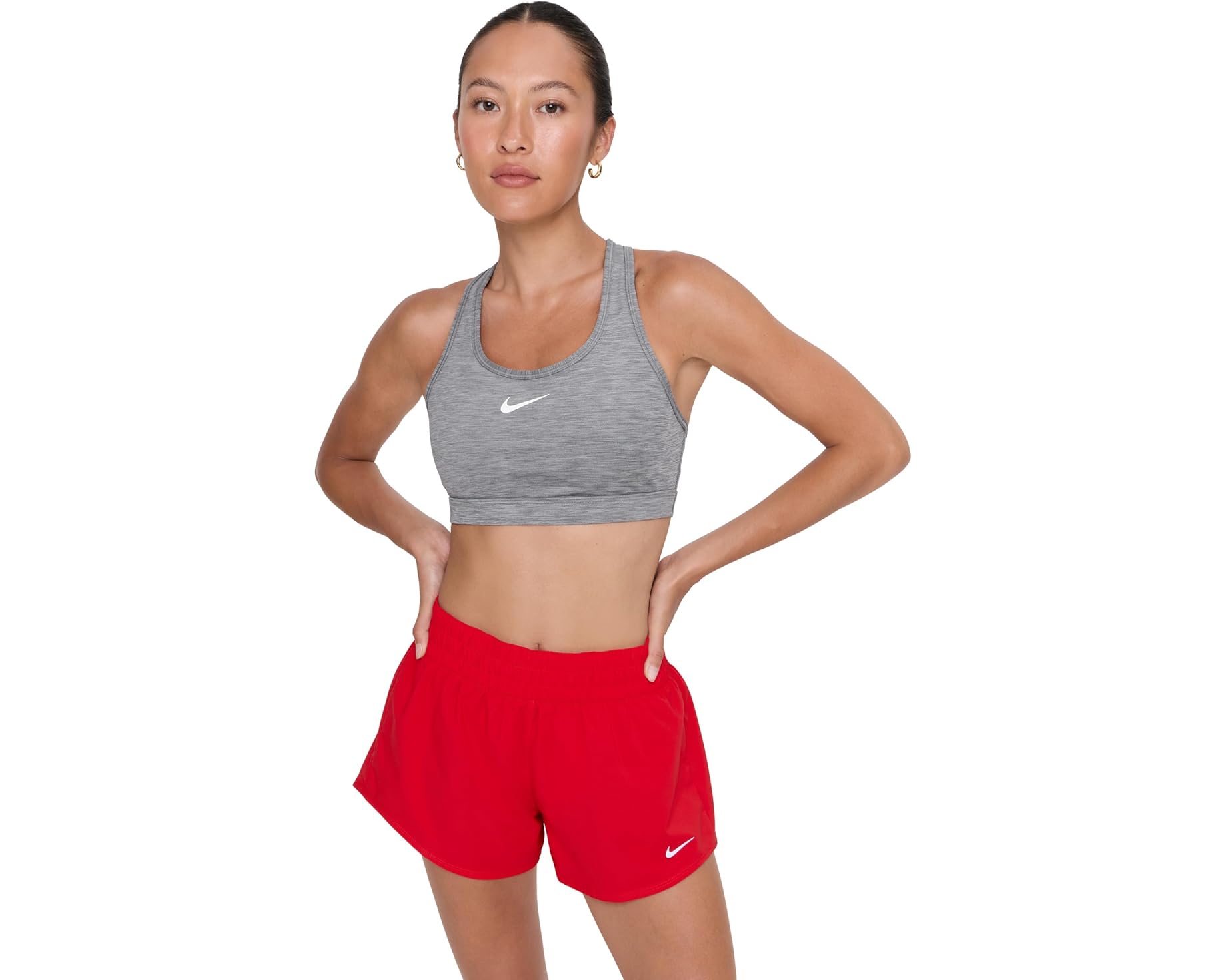(取寄) ナイキ レディース スウォッシュ ミディアム サポート ブラ Nike women Swoosh Medium Support Bra Smoke Grey/Pure/White｜スウィートラグ