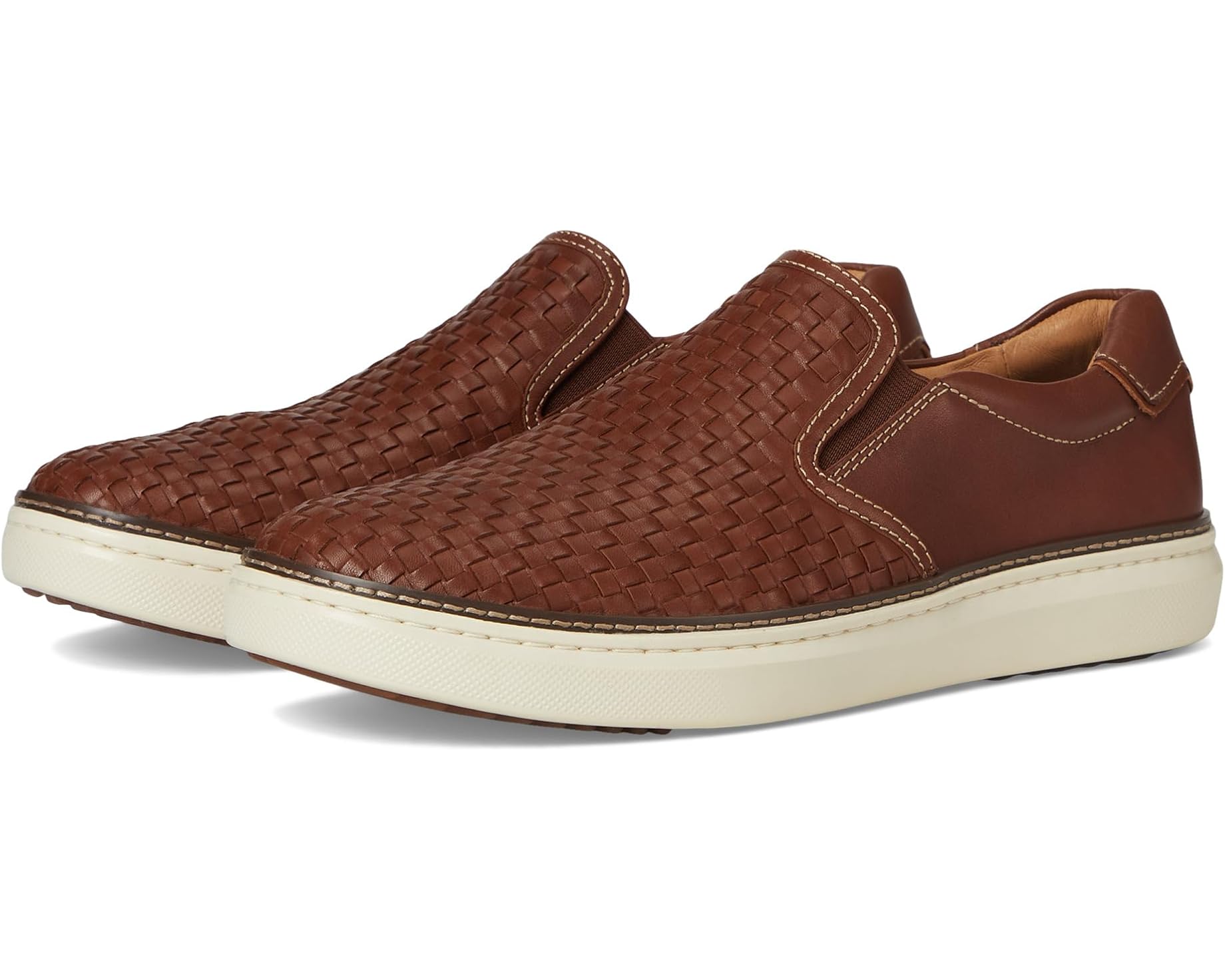 (取寄) メンズ マクガフィー 2 ウーブン スリッポン Johnston &amp; Murphy men Mcguffey 2 Woven Slip-On Tan Woven Full Grain｜スウィートラグ