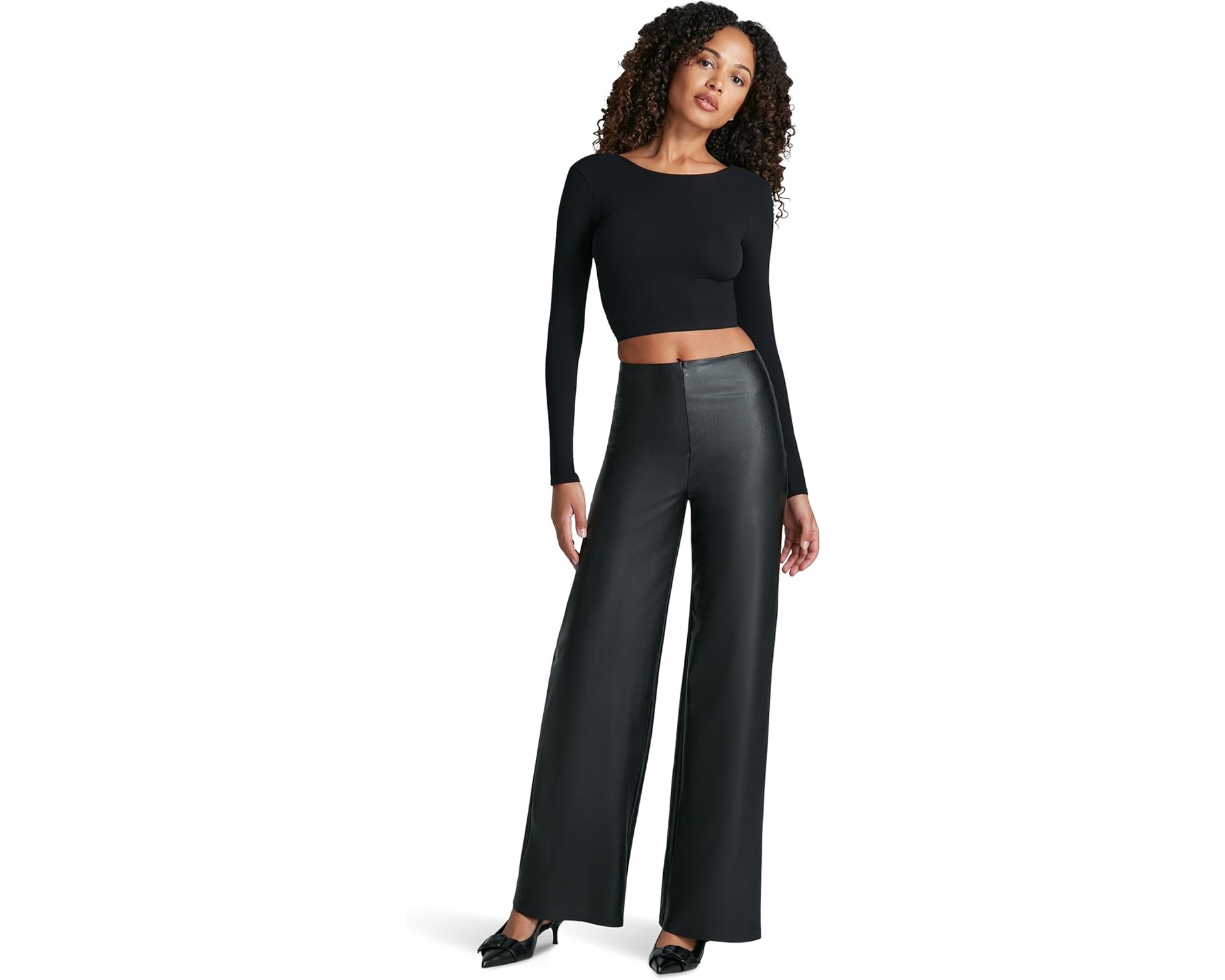 (取寄) コマンドー レディース フォー レザー ワイド レッグ パンツ Commando women Faux Leather Wide Leg Pants Black|スウィートラグ