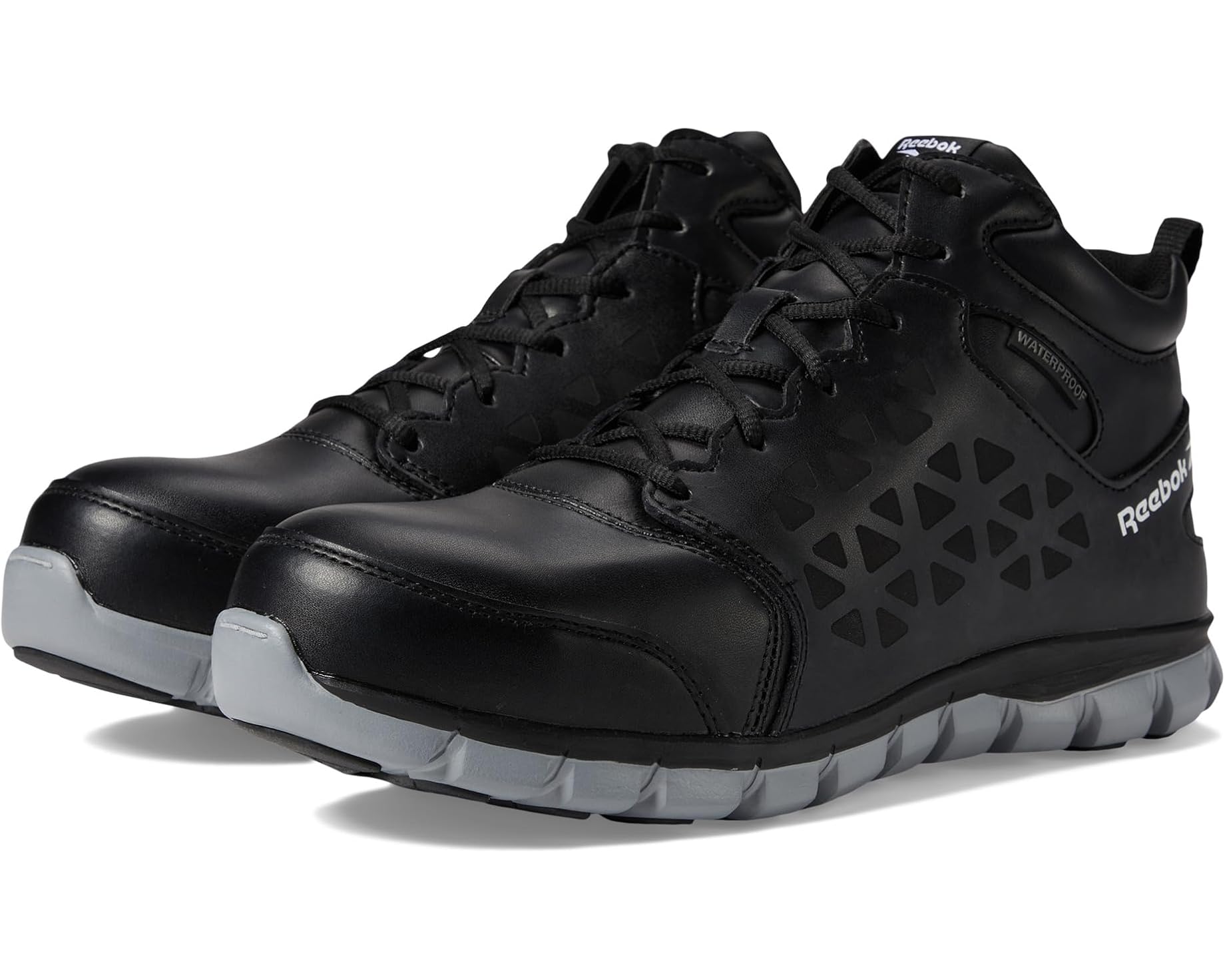 (取寄) リーボック ワーク メンズ サブライト クッション ワーク ミッド コンプ トゥ エー Reebok Work men Sublite Cushion Work Mid Comp Toe EH Black/Grey｜スウィートラグ