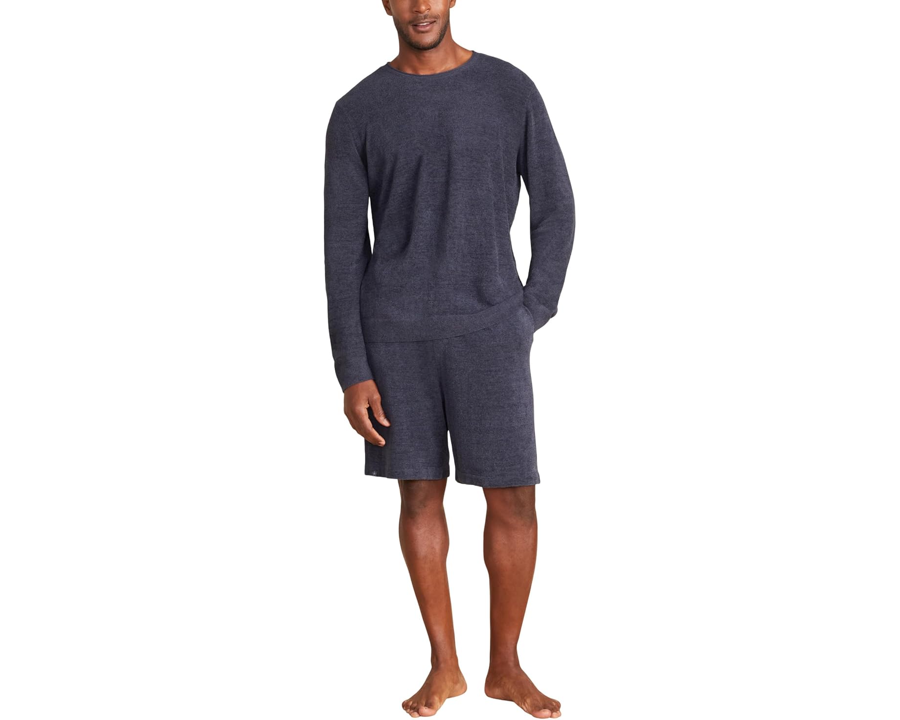 (取寄) ベアフットドリームス メンズ コージーシック ウルトラ ライフ ロール ネック プルオーバー Barefoot Dreams men CozyChic Ultra Lite Roll Neck Pullover Indigo|スウィートラグ