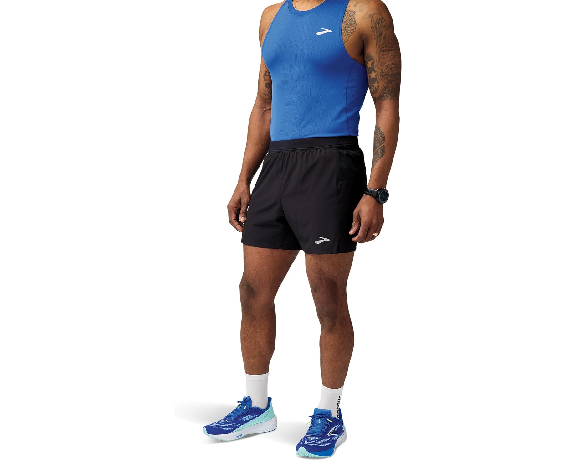 (取寄) ブルックス メンズ ジャーニー ショーツ Brooks men Journey 5" Shorts Black｜スウィートラグ