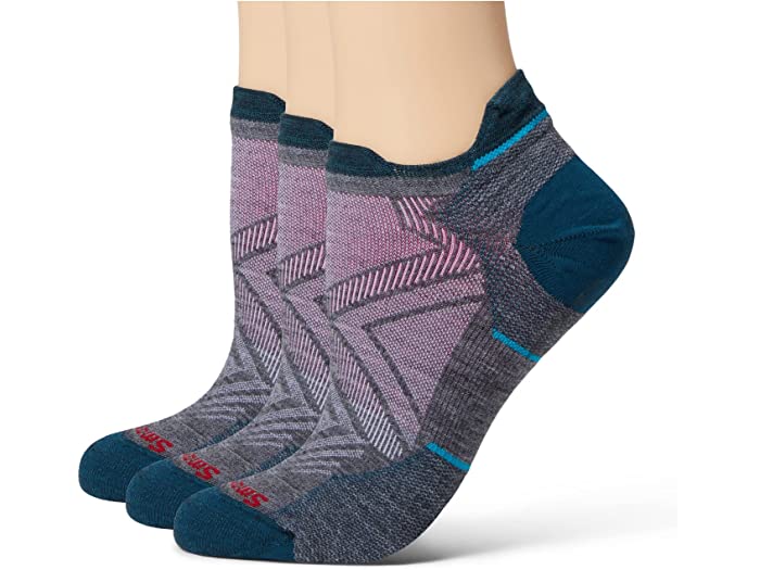 (取寄) スマートウール レディース ラン ゼロ クッション ロー アンクル ソックス 3-パック Smartwool women Run Zero Cushion Low Ankle Socks 3-Pack Medium Gray