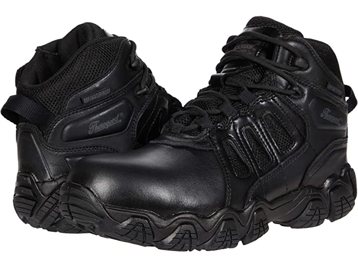 (取寄) ソログッド メンズ クロステレックス サイド ジップ ミッド ウォータープルーフ コンプ トゥ ポリッシュ Thorogood men Crosstrex Side Zip Mid Waterproof Comp Toe Polished Black
