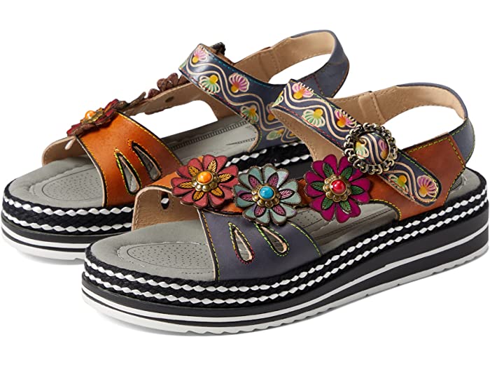 (取寄) ラルティストバイスプリングステップ レディース ラガ L'Artiste by Spring Step women Laga Navy Multi