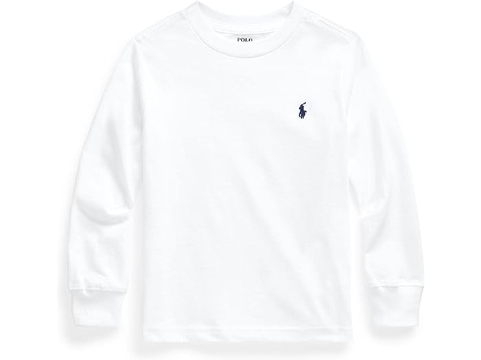 (取寄) ラルフローレン キッズ ボーイズ コットン ジャージ ロング スリーブ ティー (リトル キッズ) Polo Ralph Lauren Kids boys Cotton Jersey Long Sleeve Tee (Little Kids) White