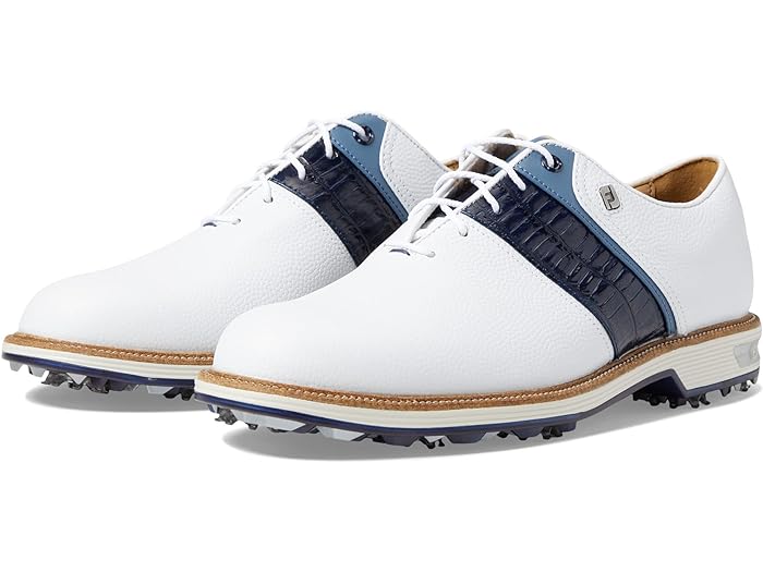 (取寄) フットジョイ ゴルフシューズ メンズ プレミア シリーズ - パッカード 大きいサイズ FJ FootJoy men Premiere Series - Packard Golf Shoes White/Navy/Blue