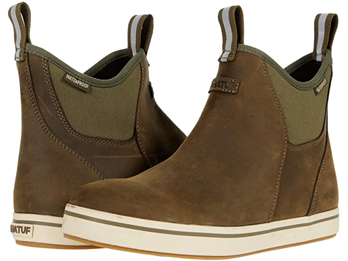 (取寄) エクストラタフ メンズ レザー アンクル デック ブート XTRATUF men Leather Ankle Deck Boot Green