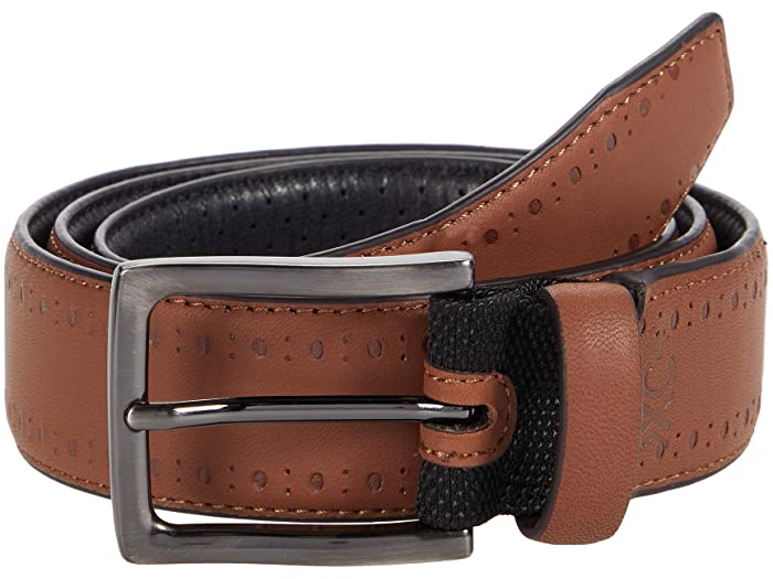 (取寄) ジョンストンマーフィー メンズ XC4 パーフェド エッジ ベルト Johnston Murphy men XC4 Perfed Edge Belt Tan Leather