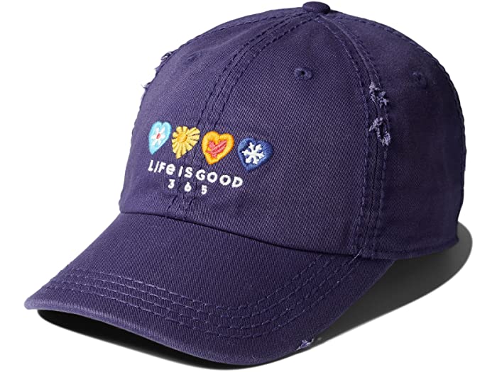 話題の人気 取寄 ライフイズグッド エンブロイダー グラフィック サンウォッシュド チル キャップ Life is Good Embroidered  Graphic Sunwashed Chill Cap Darkest Blue 1