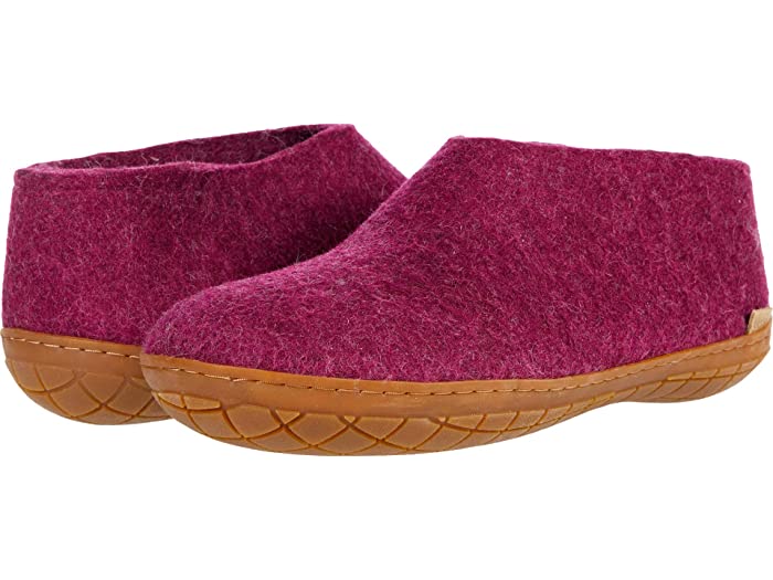 (取寄) グレーラップ ウール シューズ ラバー アウトソール Glerups Wool Shoe Rubber Outsole Cranberry/Honey Rubber画像