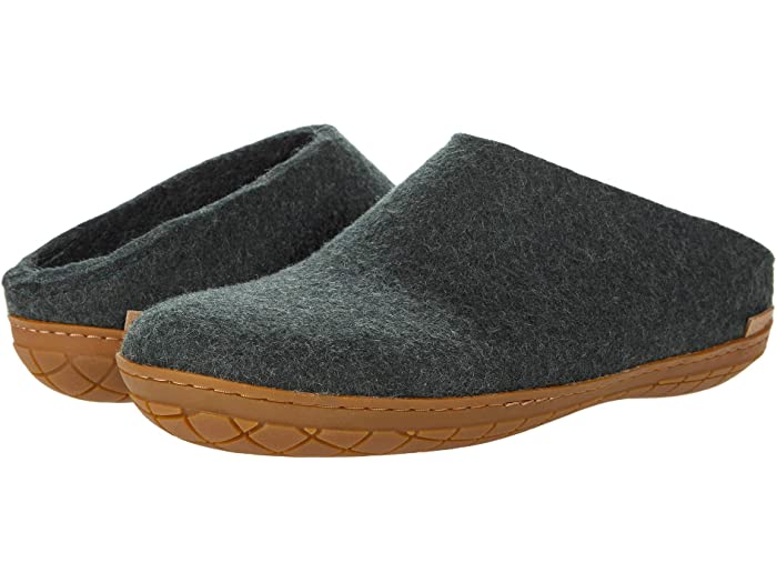 (取寄) グレーラップ ウール スリッポン ラバー アウトソール Glerups Wool Slip-On Rubber Outsole Forest/Honey Rubber画像