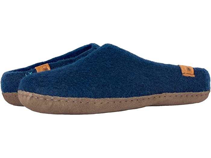 (取寄) バーブシュカ スリッパ ウィズ レザー ソール Baabushka Slipper with Leather Sole Navy