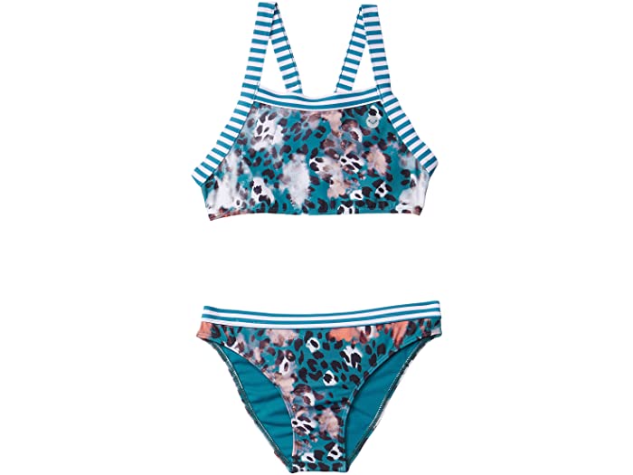 (取寄) ロキシー キッズ アイランド トリップ クロップ トップ セット (ビッグ キッズ) Roxy Kids Island Trip Crop Top Set (Big Kids) Ocean Depths Leopard