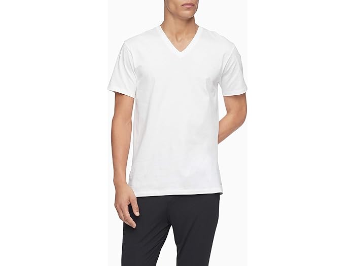 (取寄) カルバンクライン アンダーウェア メンズ コットン クラシックス マルチパック ショート スリーブ V-ネック Calvin Klein Underwear men Cotton Classics Multipack Short Sleeve V-Neck White