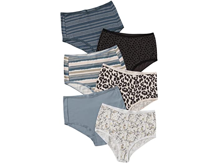 (取寄) パクト レディース オーガニック コットン ハイライズ ヒップスター 6パック PACT women Organic Cotton High-Rise Hipster 6-Pack Watercolors