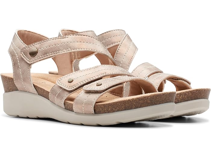 (取寄) クラークス シューズ レディース カレンヌ クララ Clarks women Calenne Clara Bronze Metallic Textile