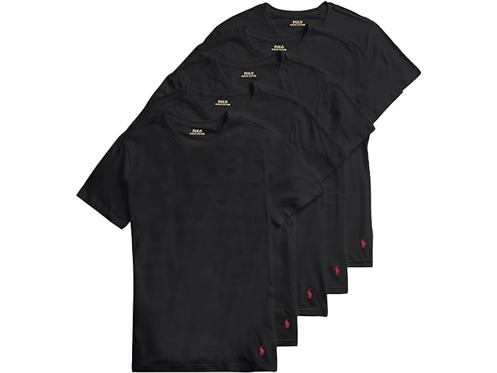 (取寄) ラルフローレン メンズ 5 パック スリム フィット クルーズ Polo Ralph Lauren men 5 Pack Slim Fit Crews Polo Black/RL2000 Red Pony Player