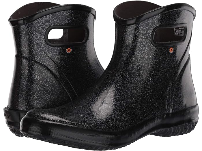 (取寄) ボグス レディース レイン ブーツ アンクル グリッター Bogs women Rain Boots Ankle Glitter Black