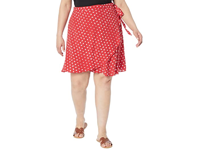 (取寄) メイドウェル プラス サイズ ミニ ラップ スカート イン バンダナ プリント Madewell Plus Size Mini Wrap Skirt in Bandana Print Bandana Red