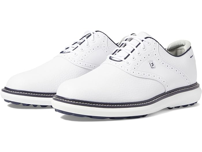 (取寄) フットジョイ ゴルフシューズ メンズ トラディションズ スパイクレス 大きいサイズ FJ FootJoy men Traditions Spikeless Golf Shoes White/Navy