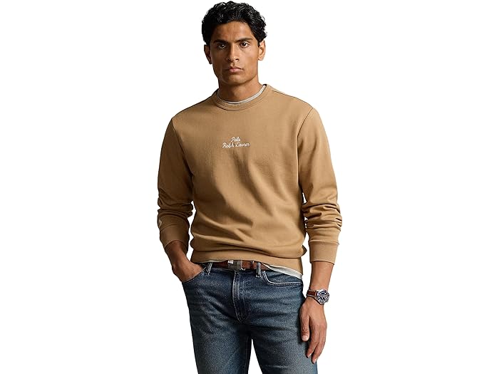 (取寄) ラルフローレン メンズ ダブルニット スウェットシャツ Polo Ralph Lauren men Embroidered-Logo Double-Knit Sweatshirt Camel