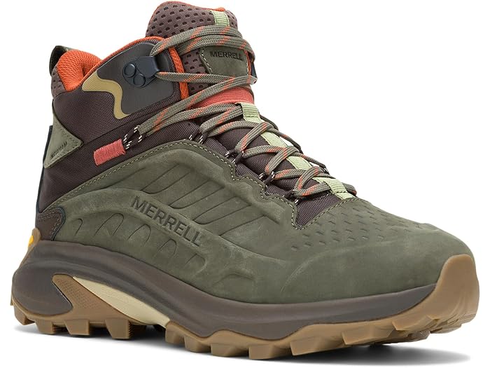 (取寄) メレル メンズ モアブ スピード 2 レザー ミッド ウォータープルーフ Merrell men Moab Speed 2 Leather Mid Waterproof Olive