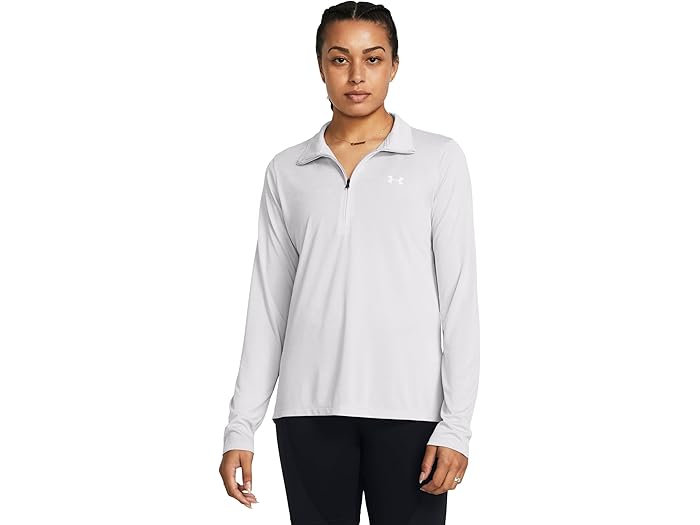 (取寄) アンダーアーマー レディース テック 1/4 ジップ ツイスト Under Armour women Tech 1/4 Zip Twist Halo Gray/White