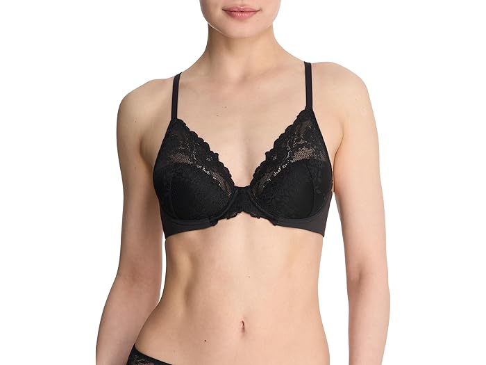 (取寄) ナトリ レディース ヘブンリー コンバーチブル コンフォート レース コンツアー アンダーワイヤー Natori women Heavenly Convertible Comfort Lace Contour Underwire Black