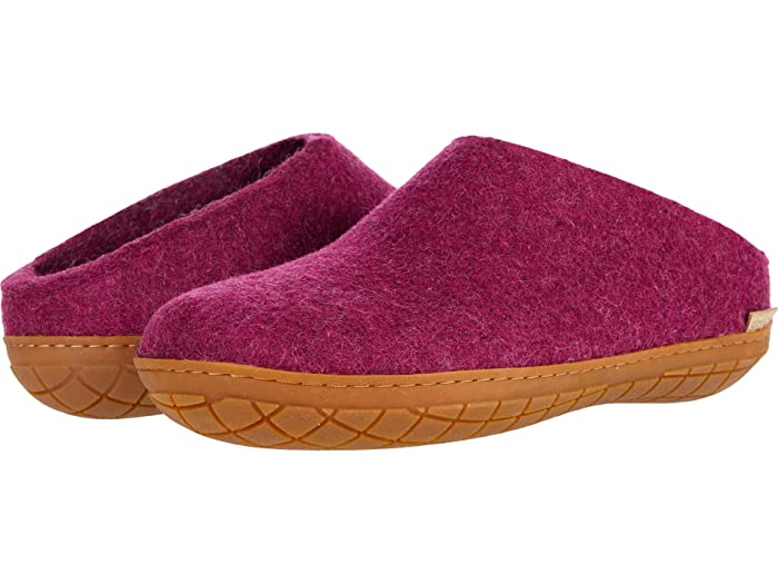 (取寄) グレーラップ ウール スリッポン ラバー アウトソール Glerups Glerups Wool Slip-On Rubber Outsole Cranberry/Honey Rubber画像