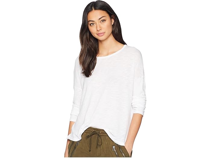 (取寄) スプレンディッド レディース ザンダー ロング スリーブ コットン モーダル スラブ イージー クルー ティー Splendid women Zander Long Sleeve Cotton Modal Slub Easy Crew Tee White