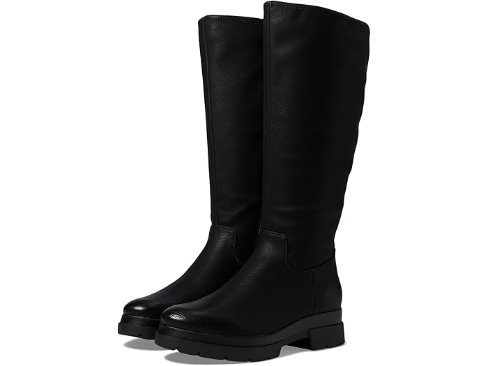 (取寄) ナチュラライザー レディース ソウル オーキッド ハイ シャフト ブーツ - ワイド カーフ Naturalizer women SOUL Orchid High Shaft Boots - Wide Calf Black Smooth Synthetic