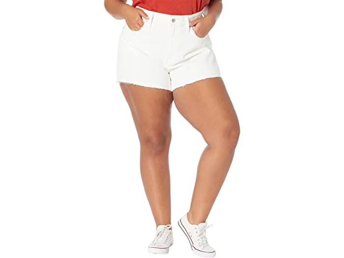 (取寄) プラス サイズ リラックスト デニム ショーツ イン タイル ホワイト Madewell Plus Size Relaxed Denim Shorts in Tile White Tile White