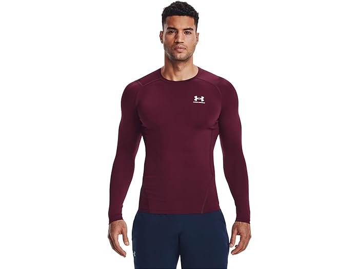 (取寄) アンダーアーマー メンズ ヒートギア アーマー コンプレッション ロング スリーブ Under Armour men Heatgear Armour Compression Long Sleeve Maroon/White