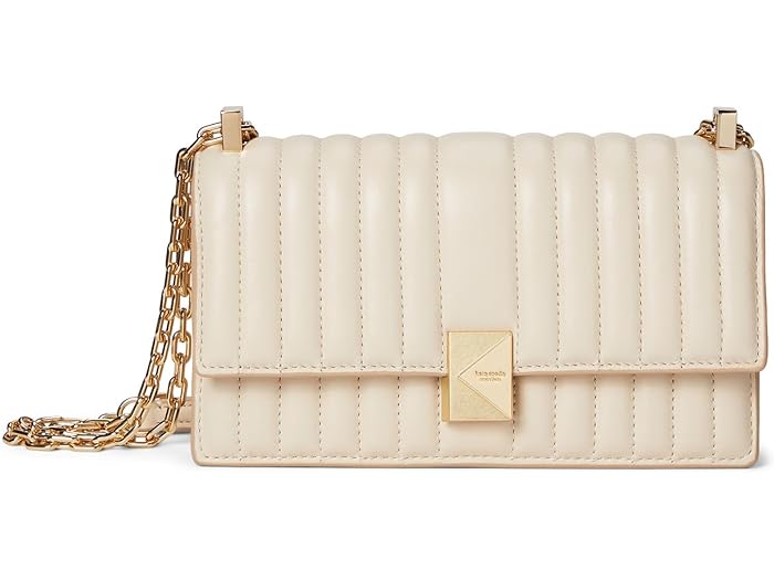 (取寄) ケイトスペード レディース トライベッカ キルテッド レザー ミニ フラップ チェイン クロスボディ Kate Spade New York women Tribeca Quilted Leather Mini Flap Chain Crossbody Milk Glass