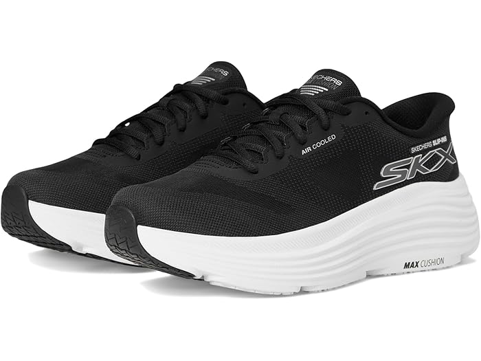 (取寄) スケッチャーズ スニーカー レディース マックス クッショニニグ エンデバー ハンズフリー スリップインズ SKECHERS women Max Cushioning Endeavour Hallandale Hands Free Slip-Ins Black/White
