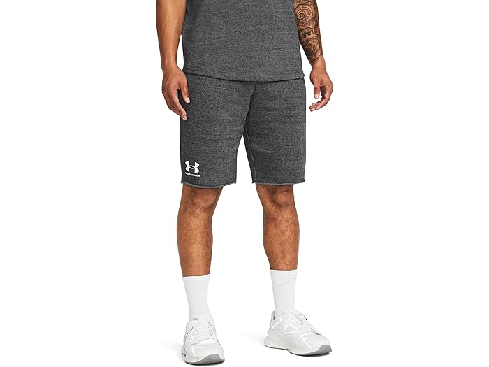 (取寄) アンダーアーマー メンズ ライバル テリー ショーツ Under Armour men Rival Terry Shorts Castlerock Light Heather/Onyx White