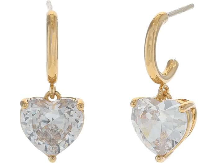 (取寄) ケイトスペード レディース マイ ラブ ハート ハギーズ イヤリングス Kate Spade New York women My Love Heart Huggies Earrings Clear/Gold