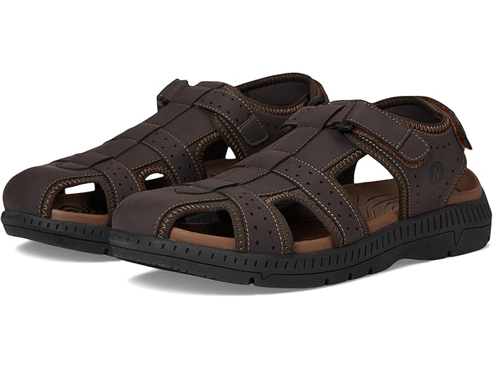 (取寄) ナン ブッシュ メンズ クローズド トゥ フィッシャーマン スポーツ リバー ライトウェイト サンダル Nunn Bush men Lauguna Closed Toe Fisherman Sport River Lightweight Sandals Brown